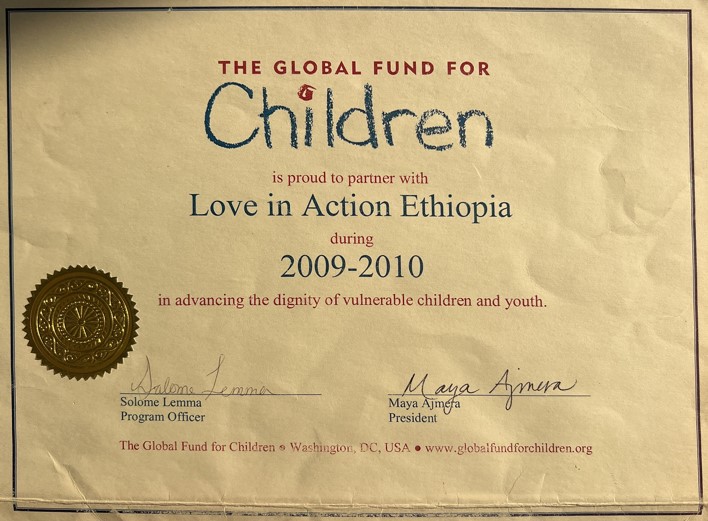 GOLBAL FUND FOR CHILDREN AWARD 2009-2010